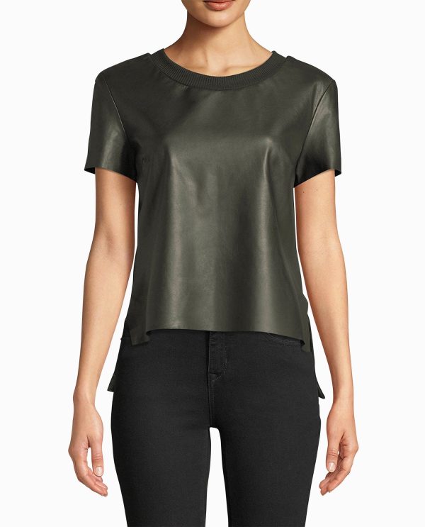 leather t shirt