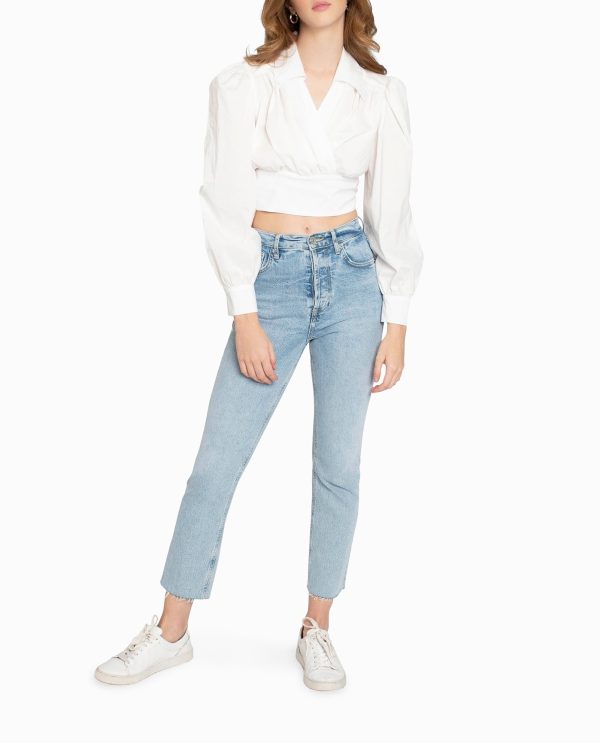 cotton poplin wrap top